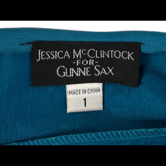 Jessica McClintock Gunne Sax Womens 1 Dress Vintage Strapless Prom Teal HTF - Picture 7 of 9